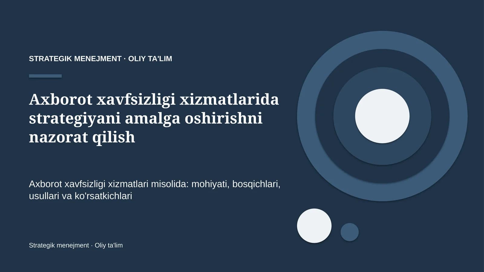 Strategik Menejment · Oliy Ta'lIm