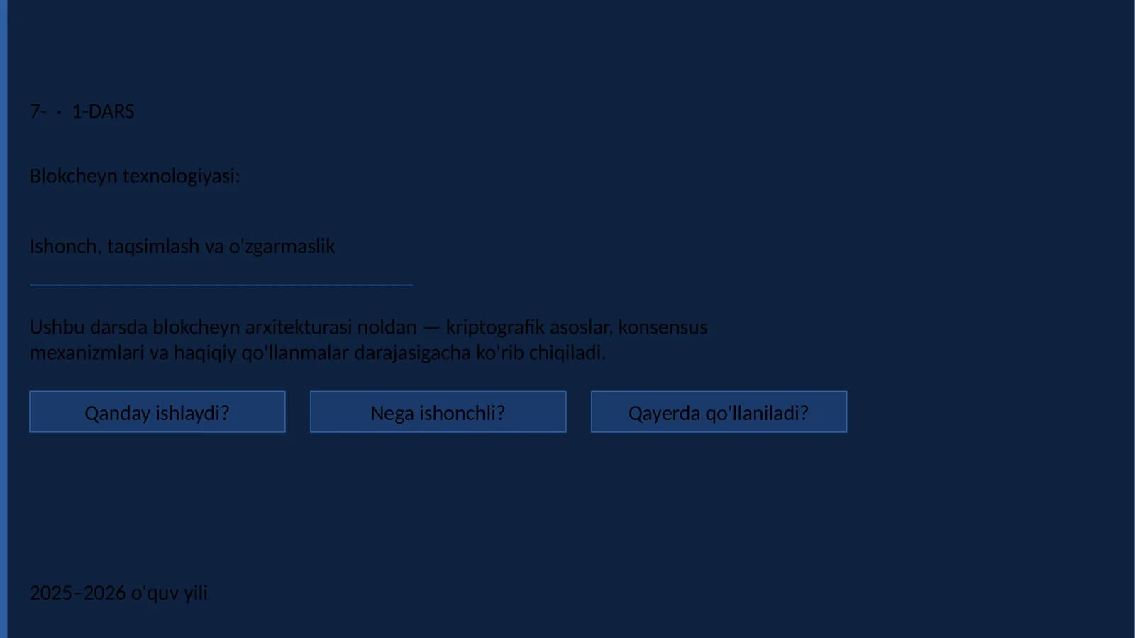 Blokcheyn texnologiyasi