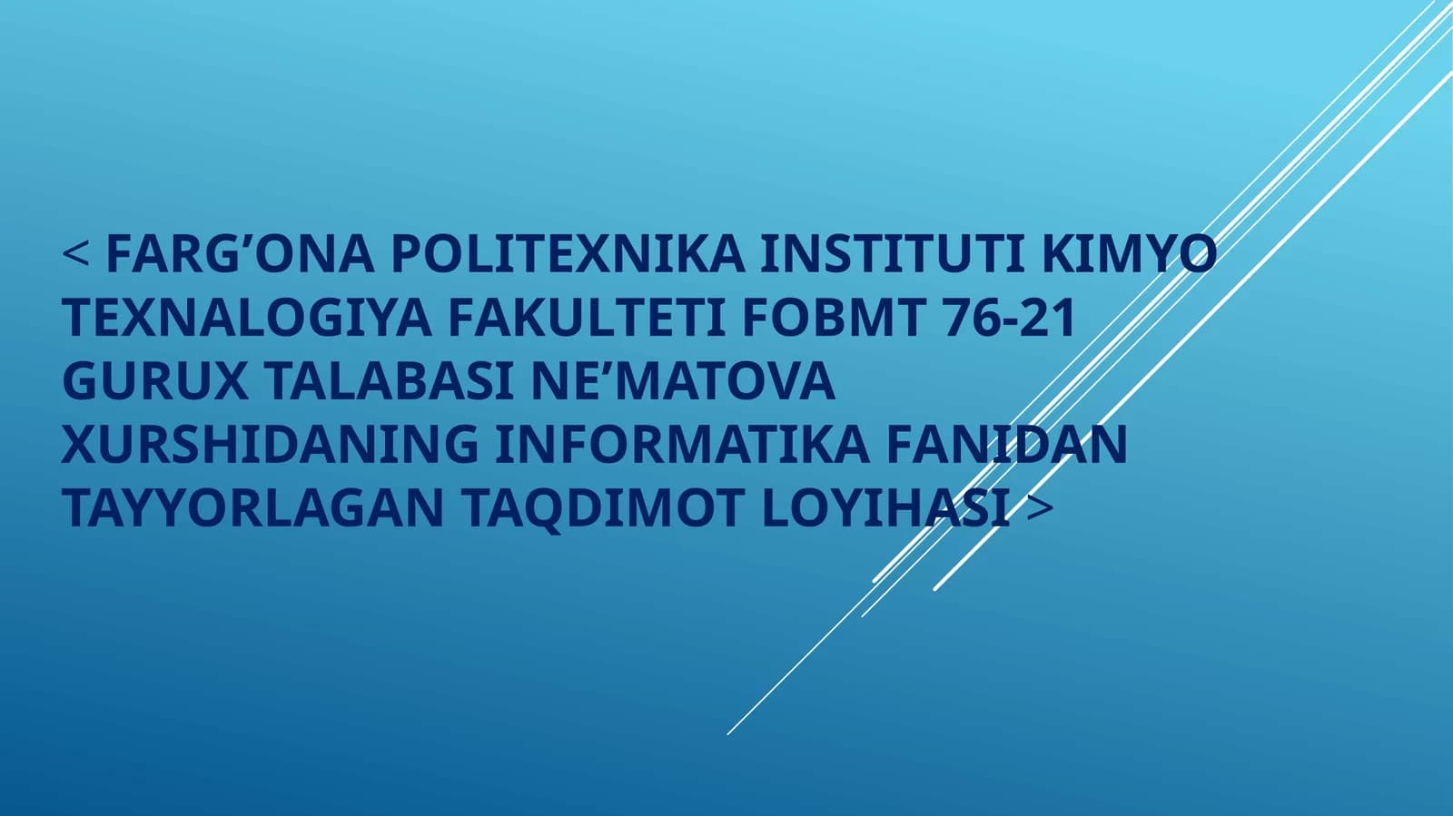 Informatika fani darslari