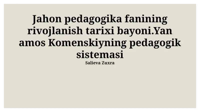 Komenskiy pedagogikasi ta'siri