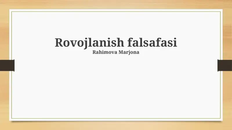 Rovojlanish falsafasi