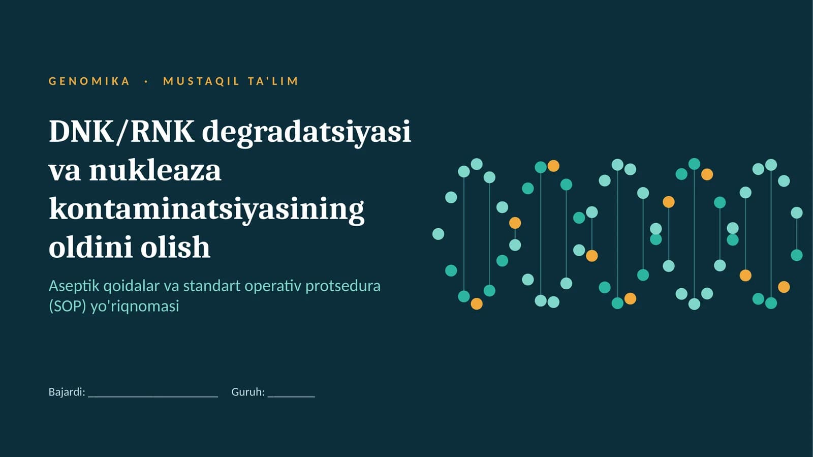 Genomika · Mustaqil Ta'lim