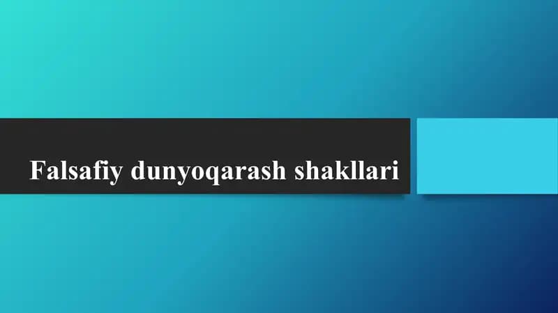 Falsafiy dunyoqarash shakllari