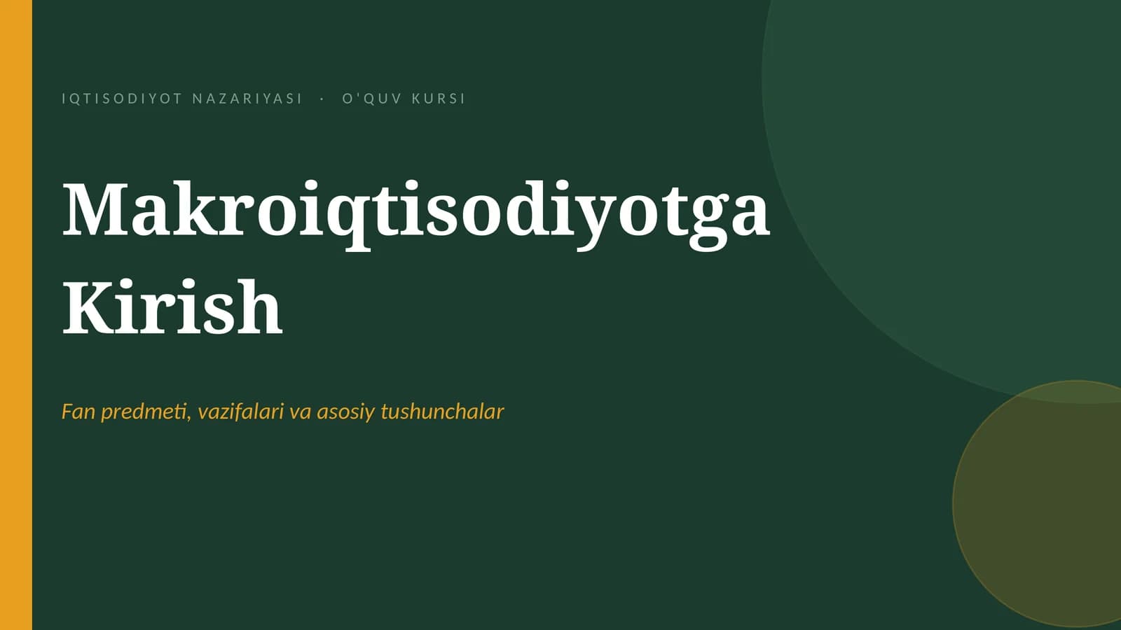 Maqroiqtisodiyotga kirish