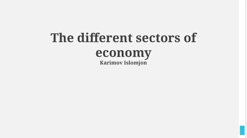 The different sectors of economy