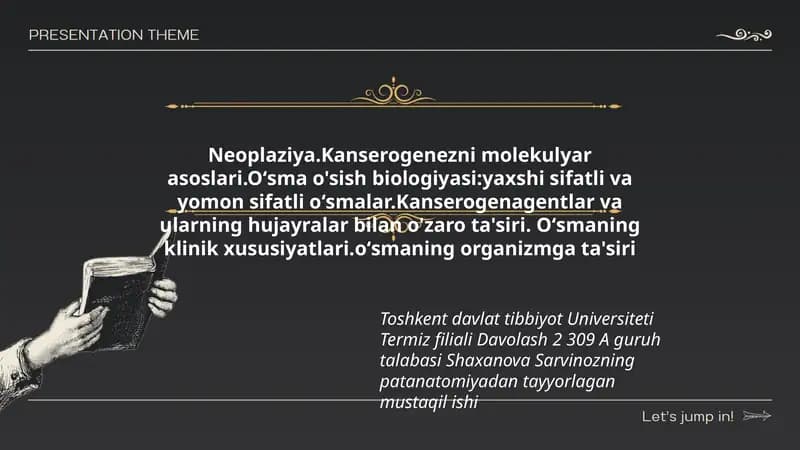 Neoplaziya.Kanserogenezni molekulyar asoslari