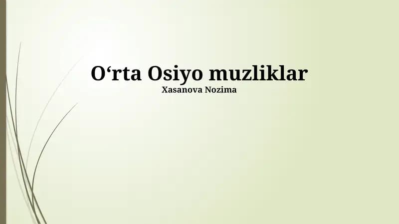Markaziy Osiyo muzliklar