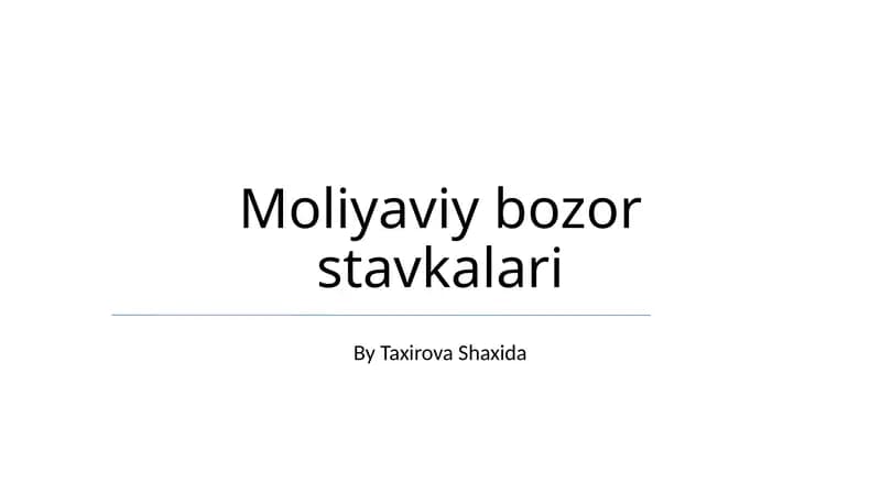 Moliyaviy bozor stavkalari