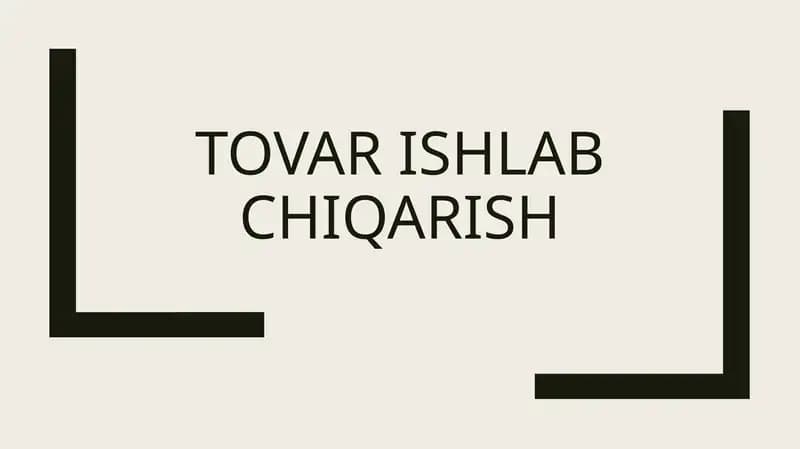 Tovar ishlab chiqarish