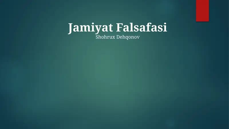Jamiyat Falsafasi
