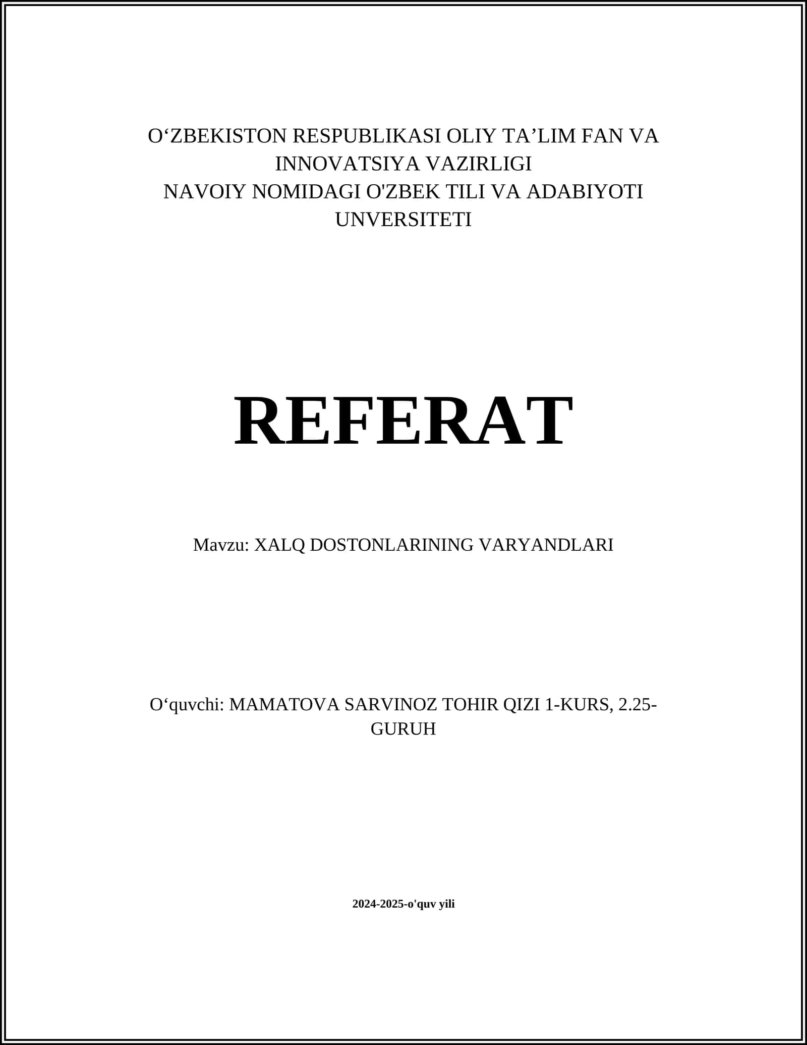 Oʻzbek xalqi dostonlari