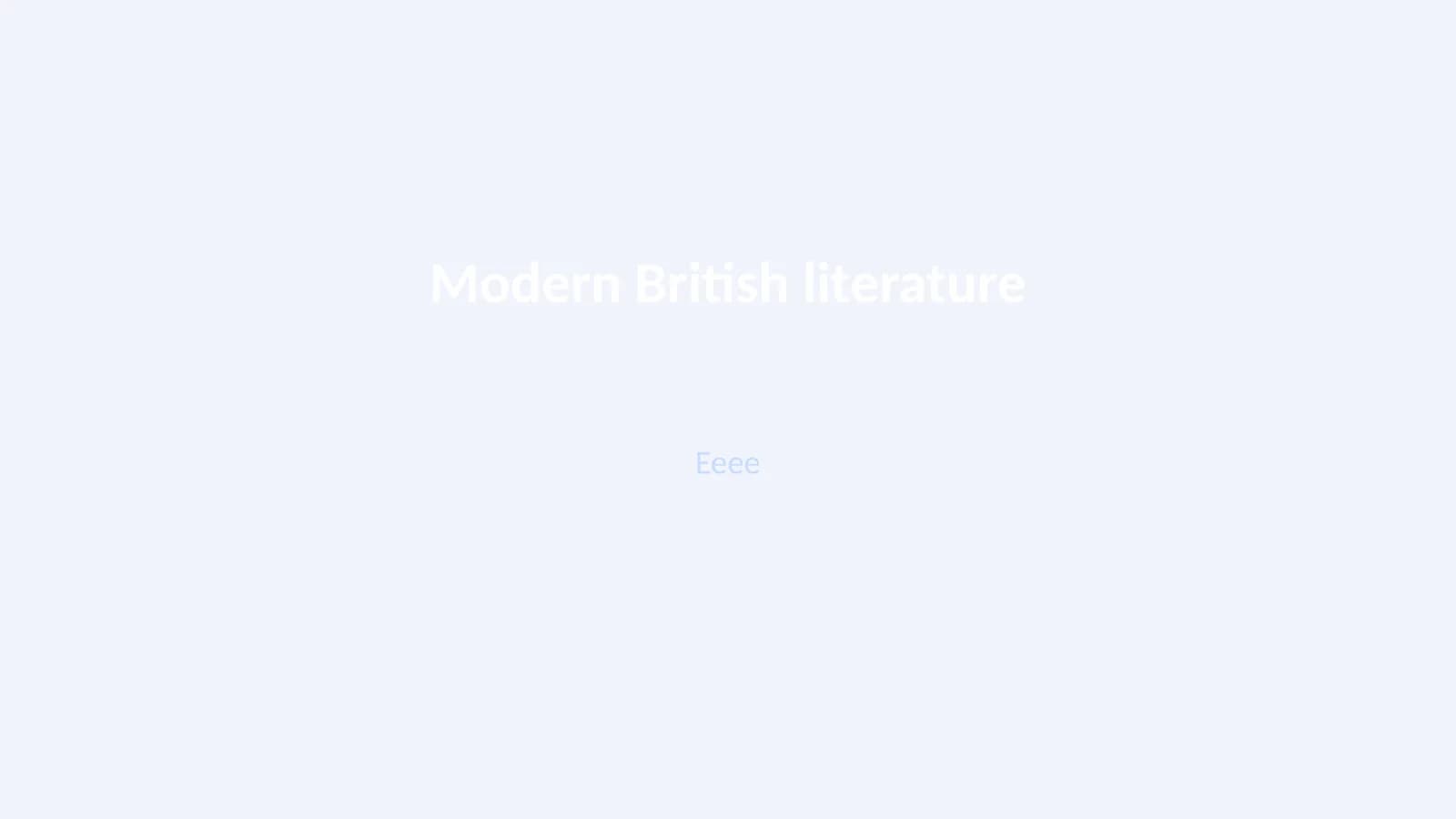 Modern British literature