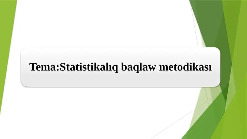 Statistikalıq baqlaw