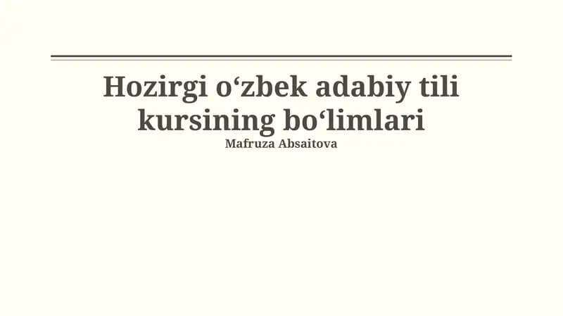 Zamonaviy oʻzbek adabiy tili kursi