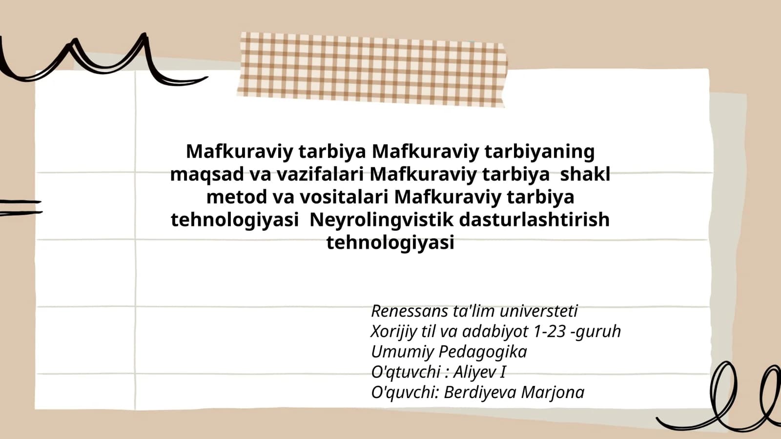 Mafkuraviy tarbiya