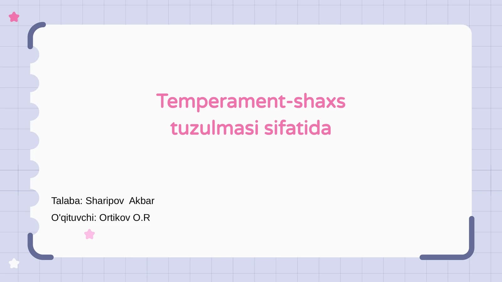 Temperament-shaxs tuzulmasi sifatida