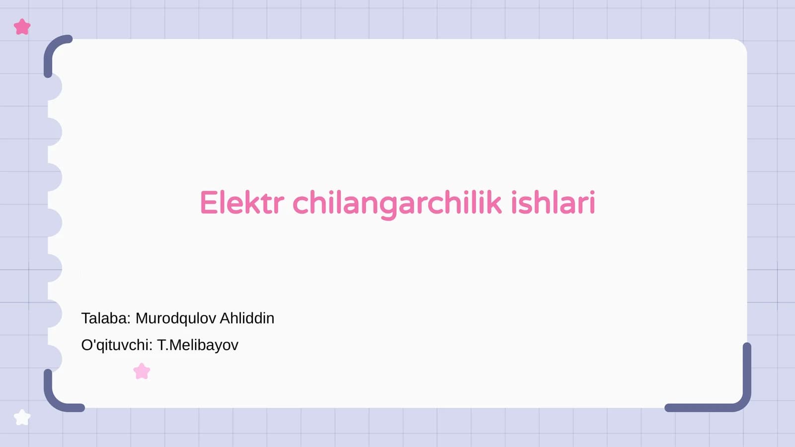 Elektr chilangarchilik ishlari