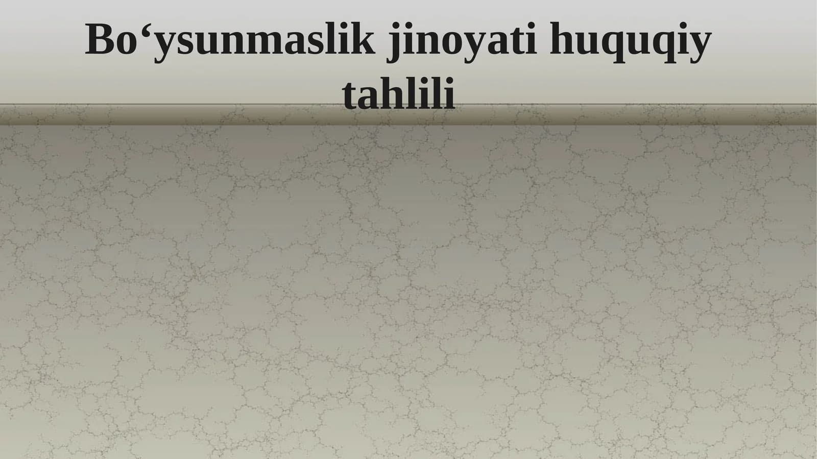 Bo‘ysunmaslik jinoyati huquqiy tahlili