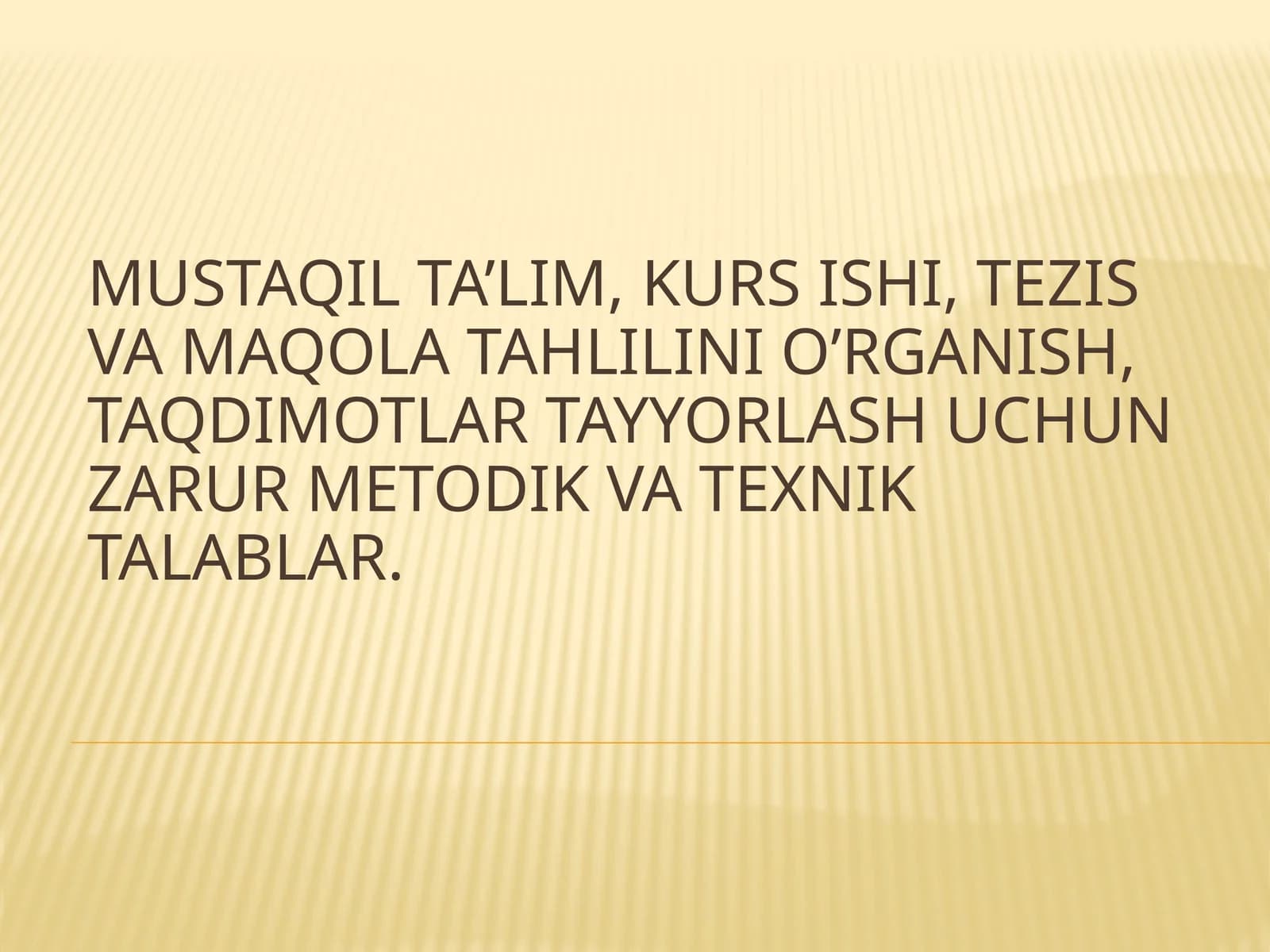 Mustaqil o'quv materiallari tayyorlash