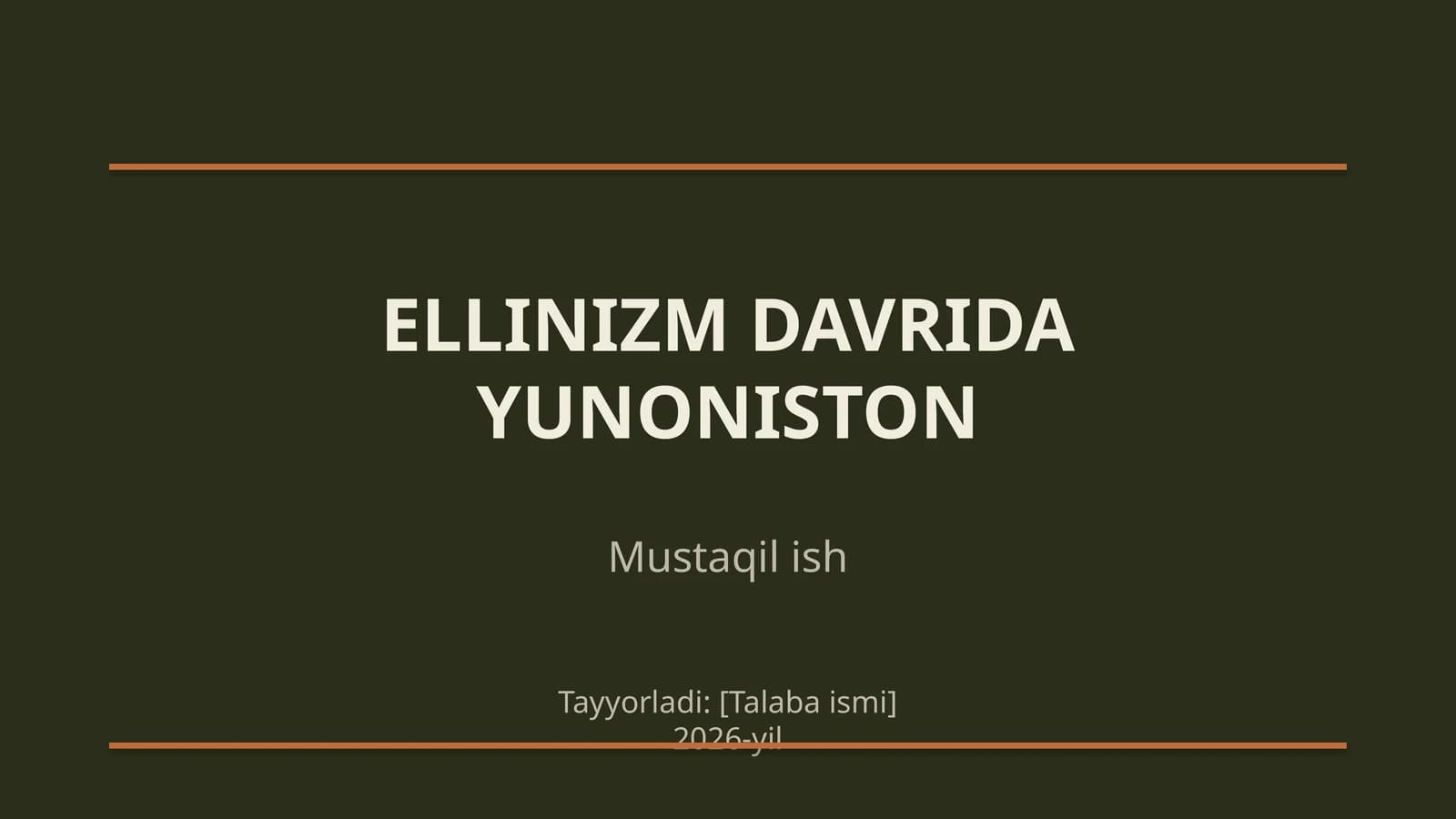 Ellinizm Davrida Yunoniston