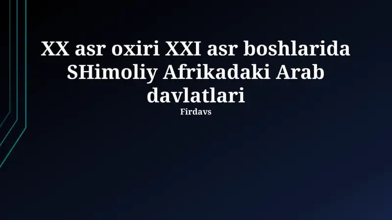 Shimoliy Afrikadagi Arab davlatlari