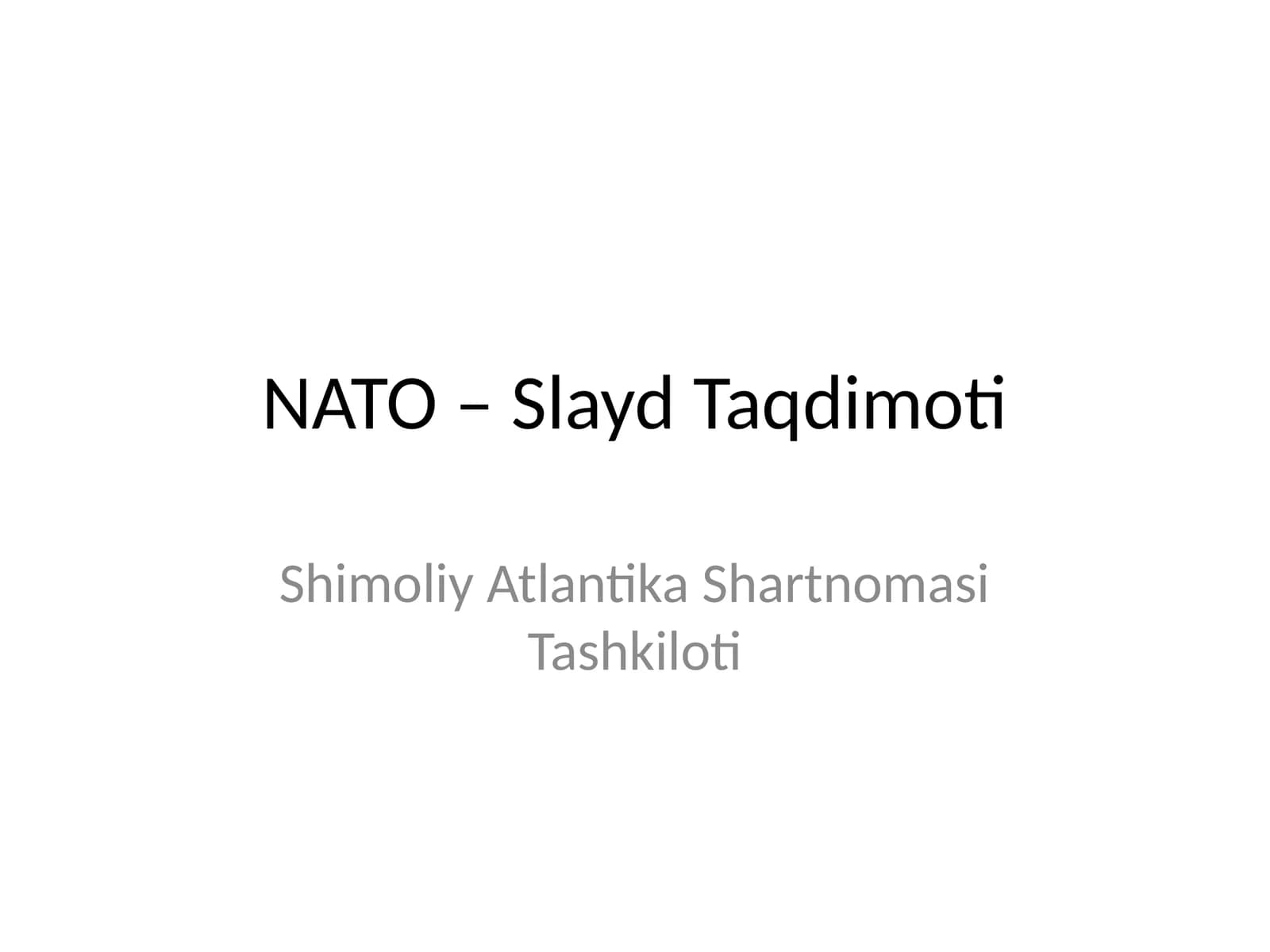 NATO – Slayd Taqdimoti