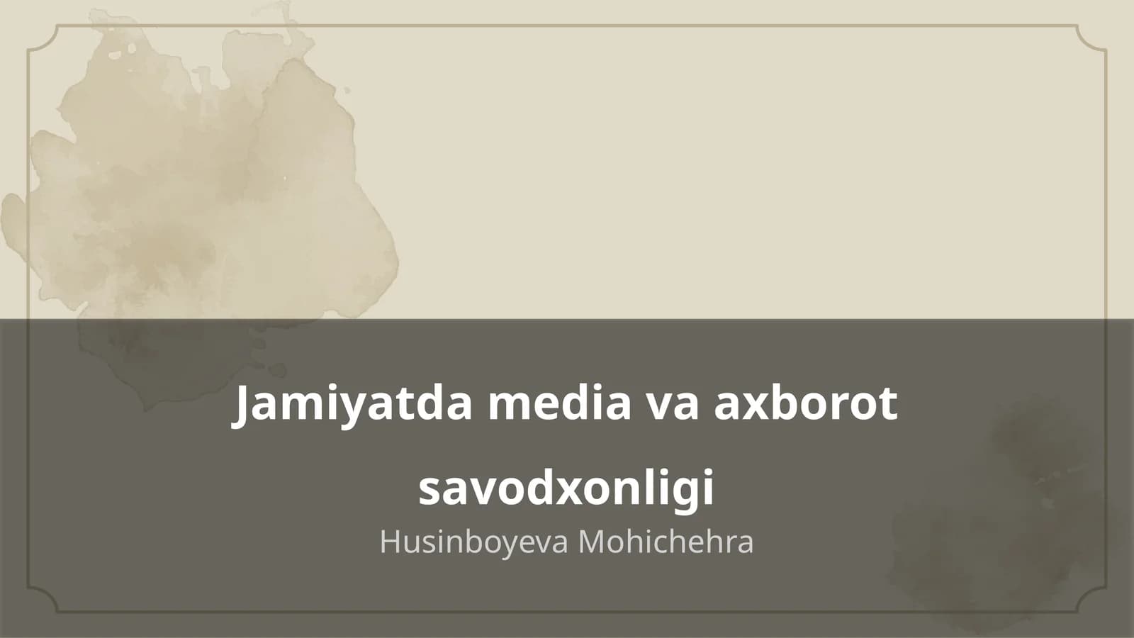 Media va axborot savodxonligi