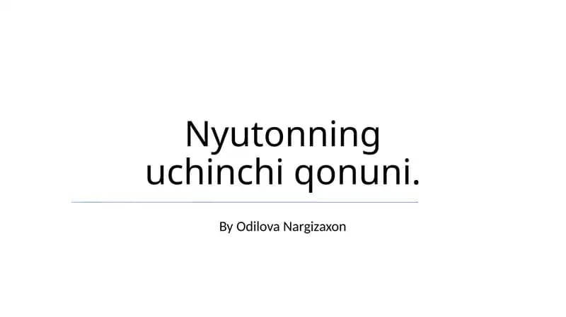 Nyutonning uchinchi qonuni