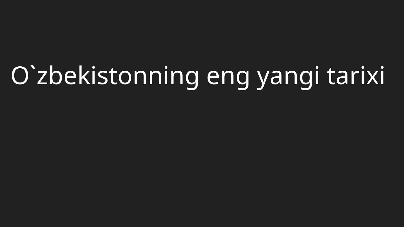 O`zbekistonning eng yaxshi tarixi