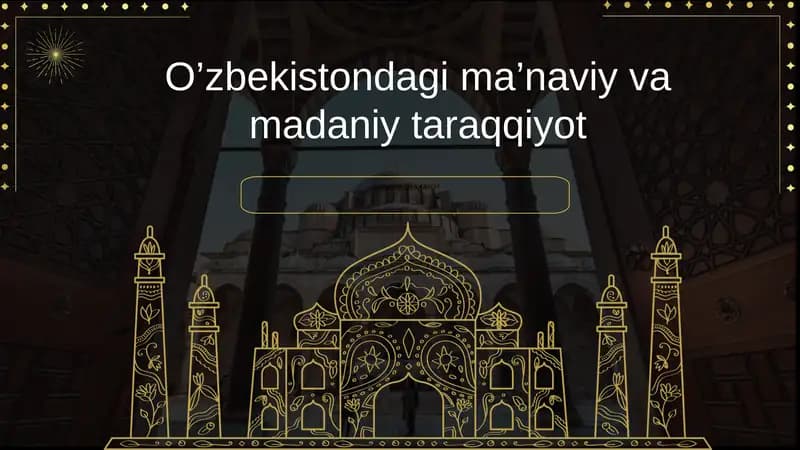 Ma’naviy va madaniy taraqqiyot