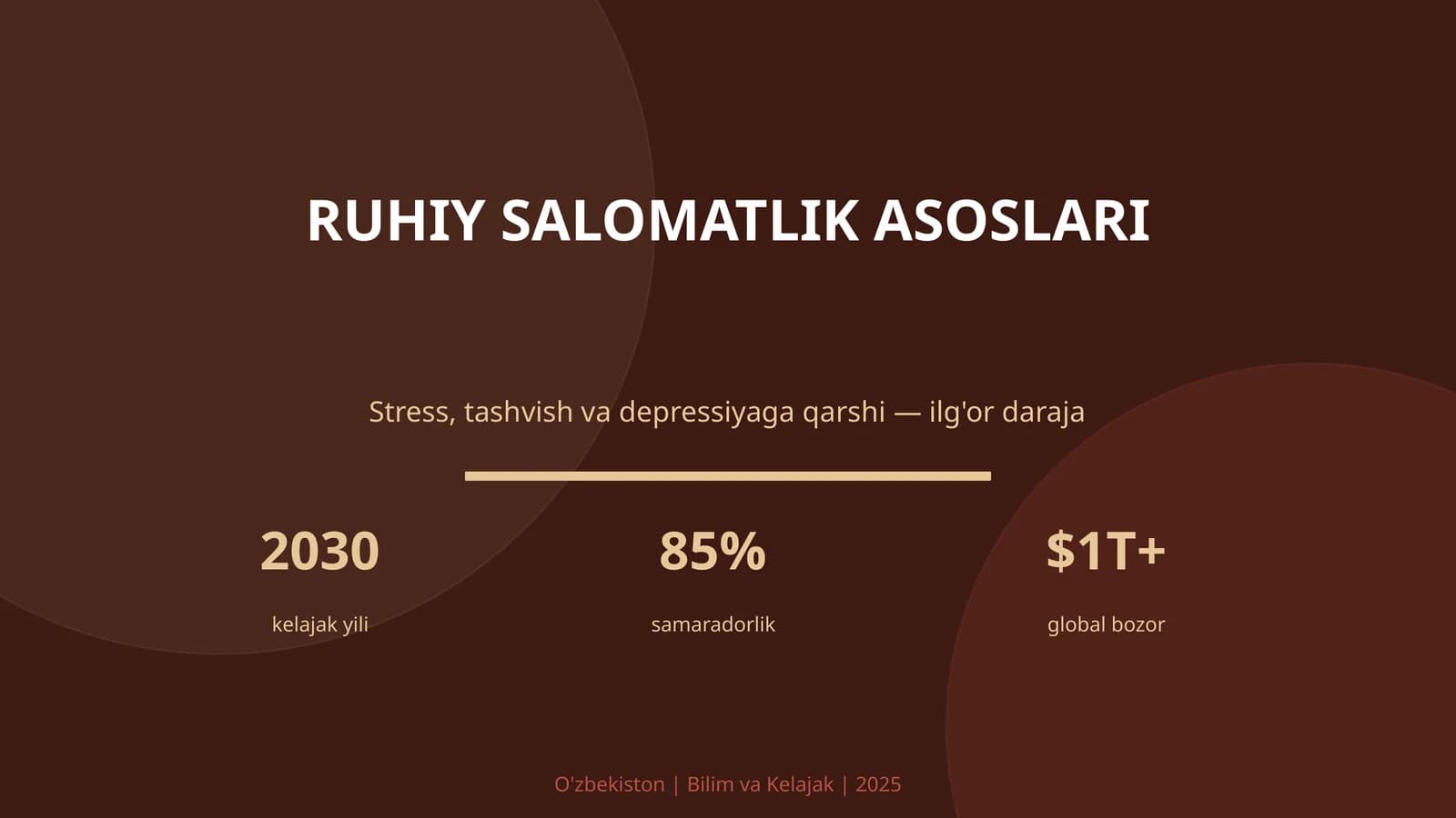 RUHIY SALOMATLIK ASOSLARI