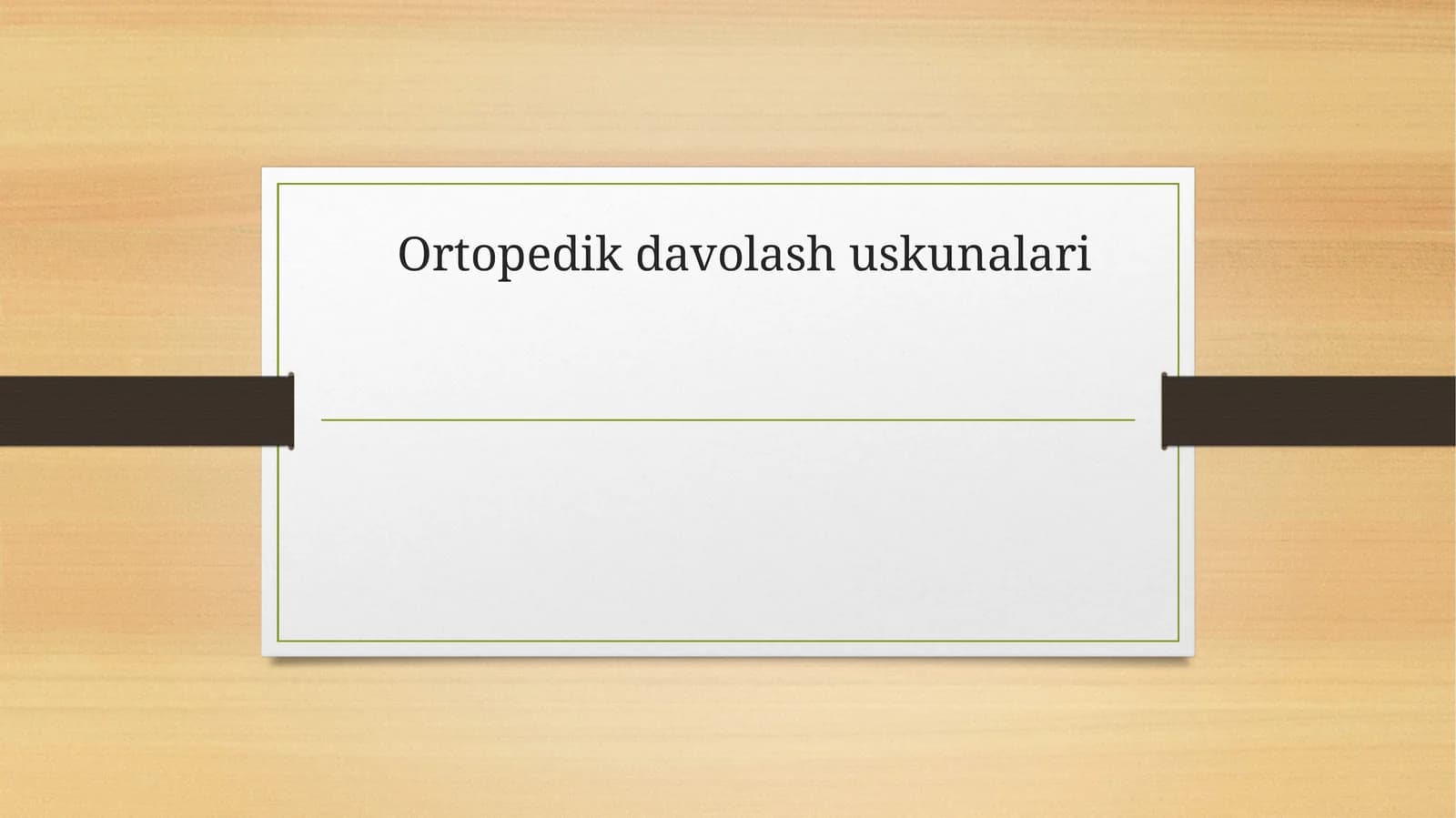 Ortopedik davolash uskunallari
