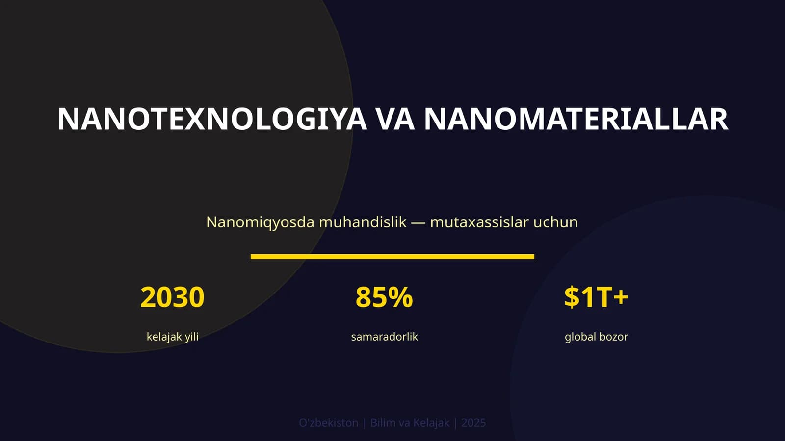 NANOTEXNOLOGIYA VA NANOMATERIALLAR