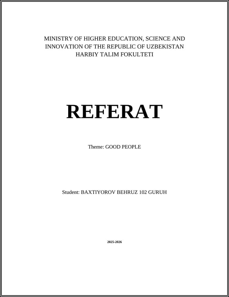 REFERAT - GOOD PEOPLE