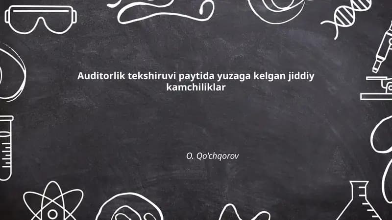 Moliyaviy hisobotlarda noto'g'ri ma'lumotlar