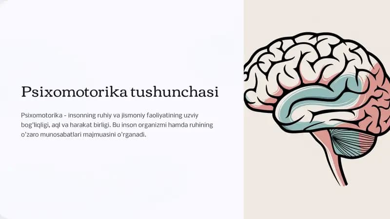 Psixomotorika tushunchasi