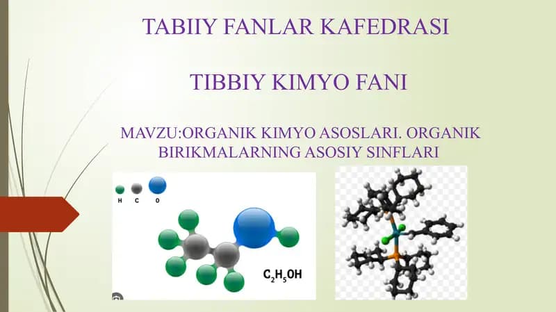 Organik kimyo asoslari