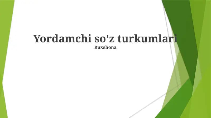 So'z turkumlari yordamchilari