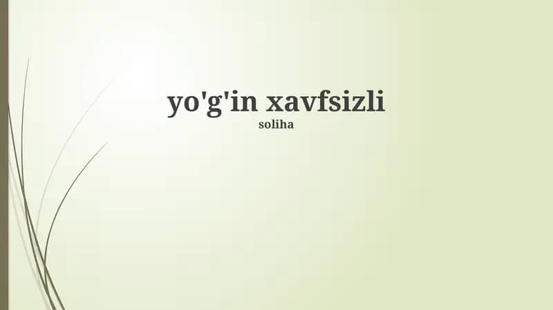 yo'g'in xavfsizli