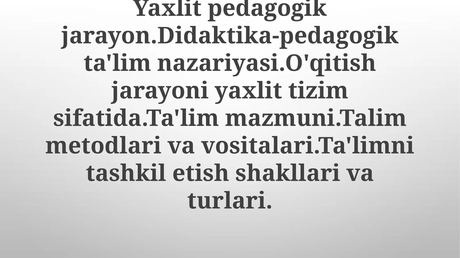 Ta'lim mazmuni: O'rganish tajribasini shakllantirish