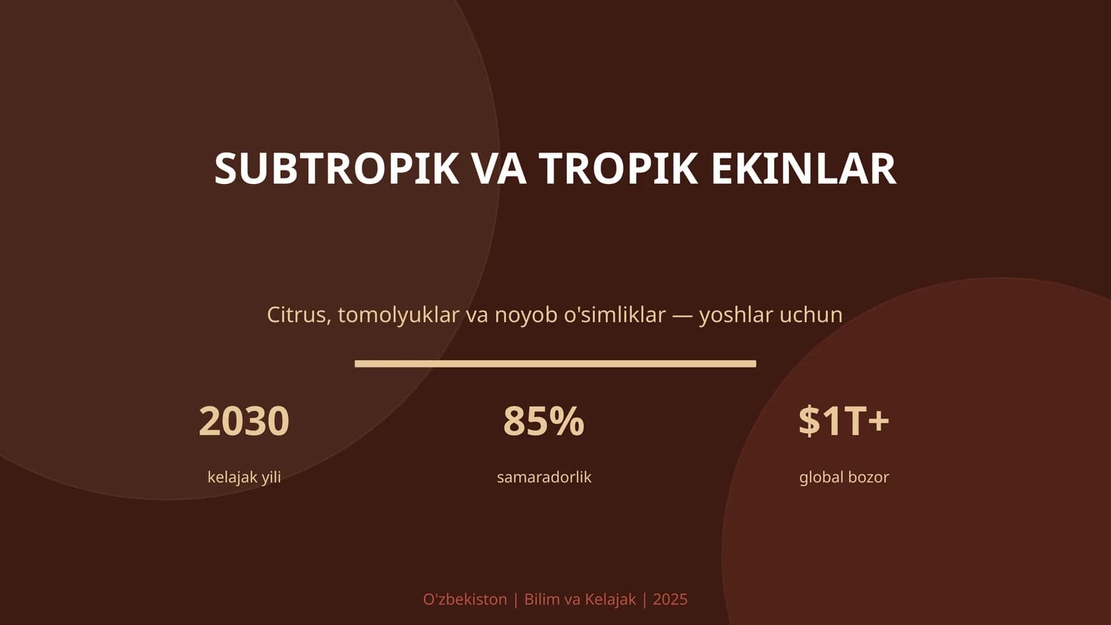 SUBTROPIK VA TROPIK EKINLAR