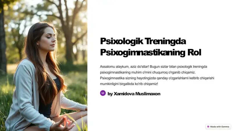 Psixologik Treningda Psixogimnastikaning Rol