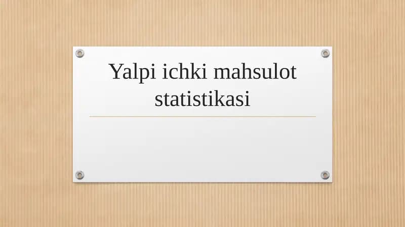Yalpi ichki mahsulot statistikasi