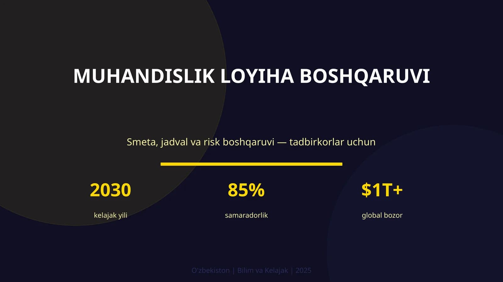 MUHANDISLIK LOYIHA BOSHQARUVI