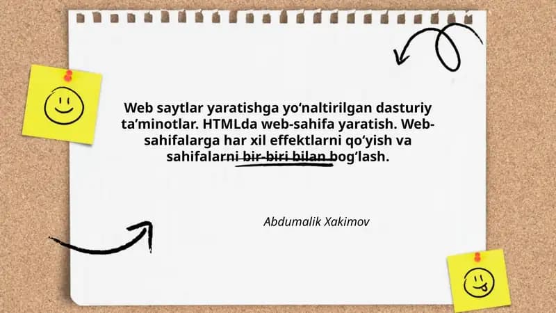 HTMLda web-sahifa yaratish