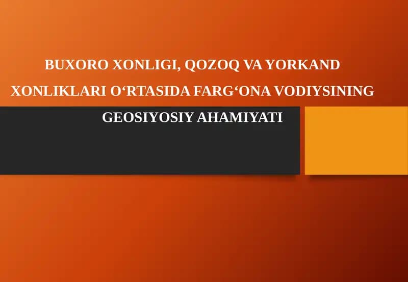 Farg‘ona Vodiysining Geosiyosiy Ahamiyati