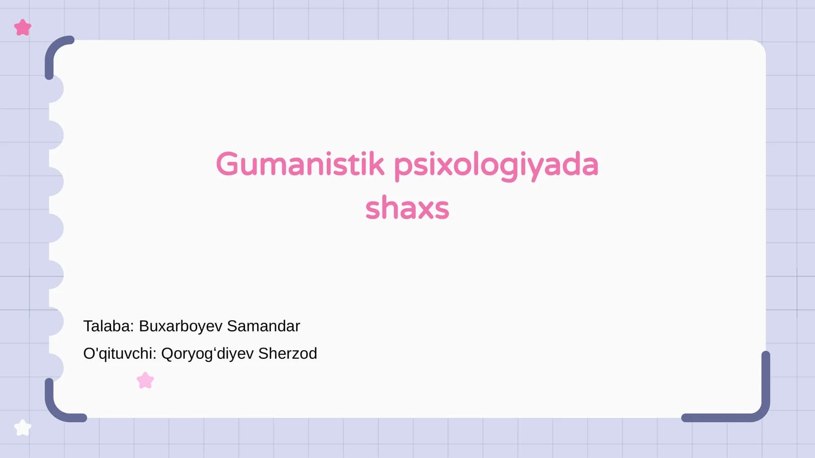 Gumanistik psixologiyada shaxs