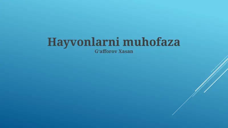 Hayvonlarni muhofaza