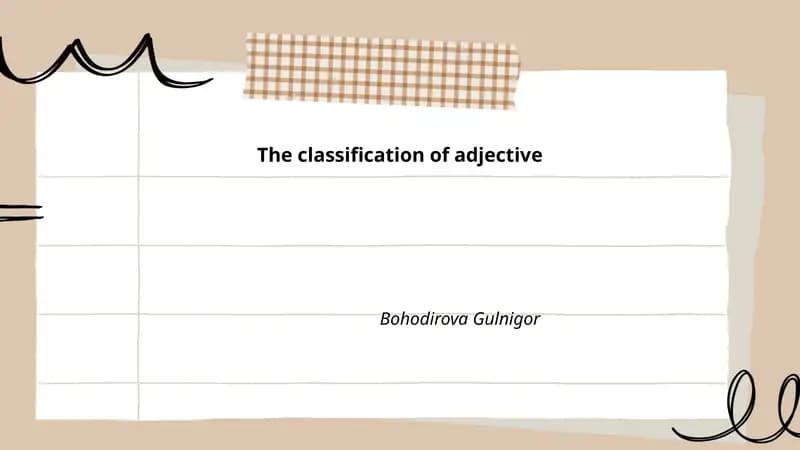 The classification of adjective