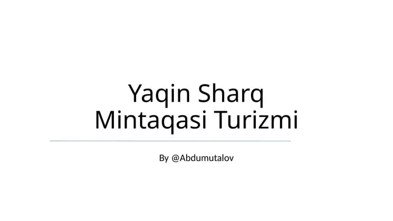 Yaqin Sharq Mintaqasi Turizmi